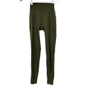 SET ACTIVE SPORTBODY LEGGING olive green smooth texture compression size XS